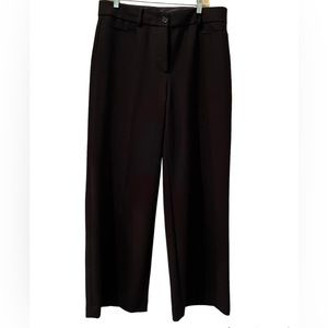 LOFT black, flat front, wide leg trousers. Size 12
